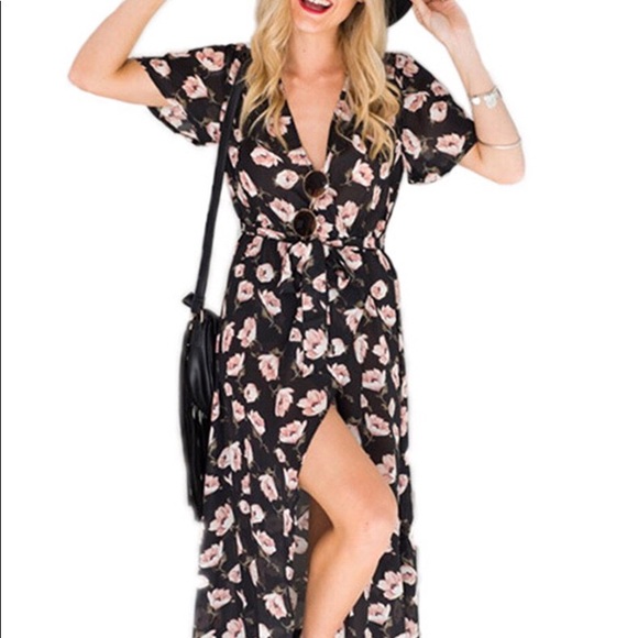 Black floral dress - Picture 3 of 7